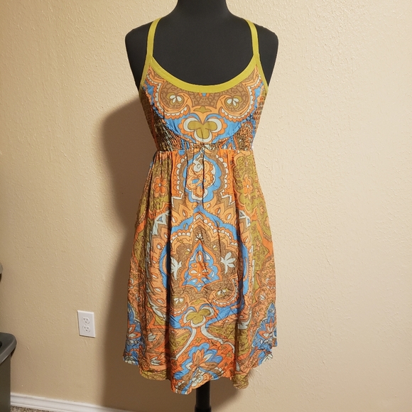 Moulinette Soeurs Silk Dress Size 10 Floral‎ Lined Mini Anthro POCKETS - Picture 1 of 8